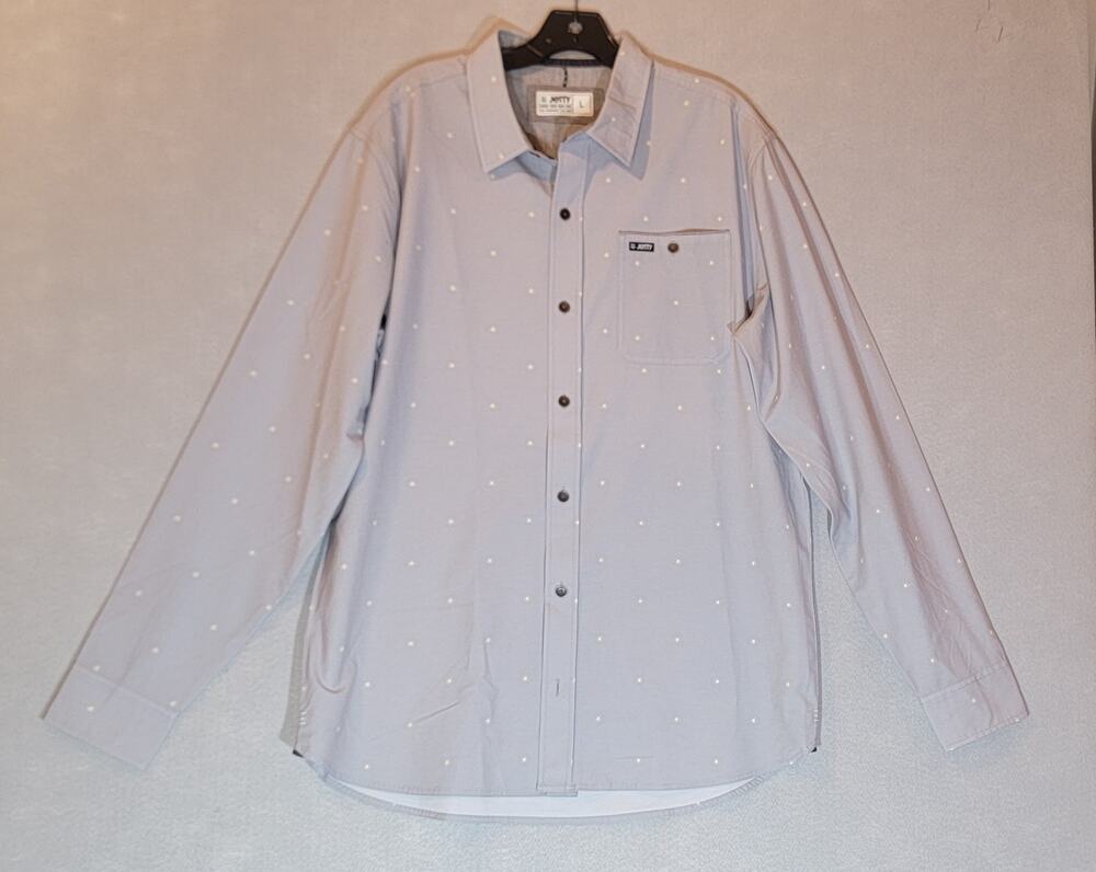 Jetty Mens Garwood Sunburst Print Long Sleeve Button Down Shirt Grey Size L